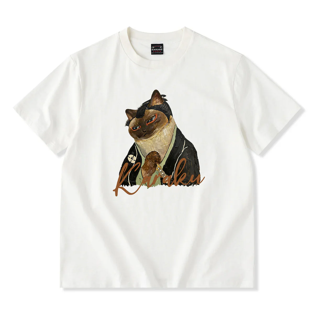 【予約】東洲斎写楽「三代目市川高麗蔵の志賀大七」猫化パロディコットンTシャツ