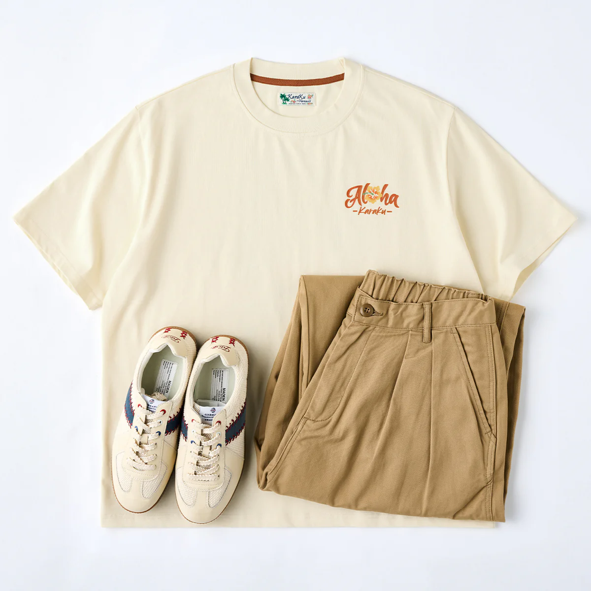 水彩風　ALOHA・トロピカルバックプリントコットンTシャツ - Image 16
