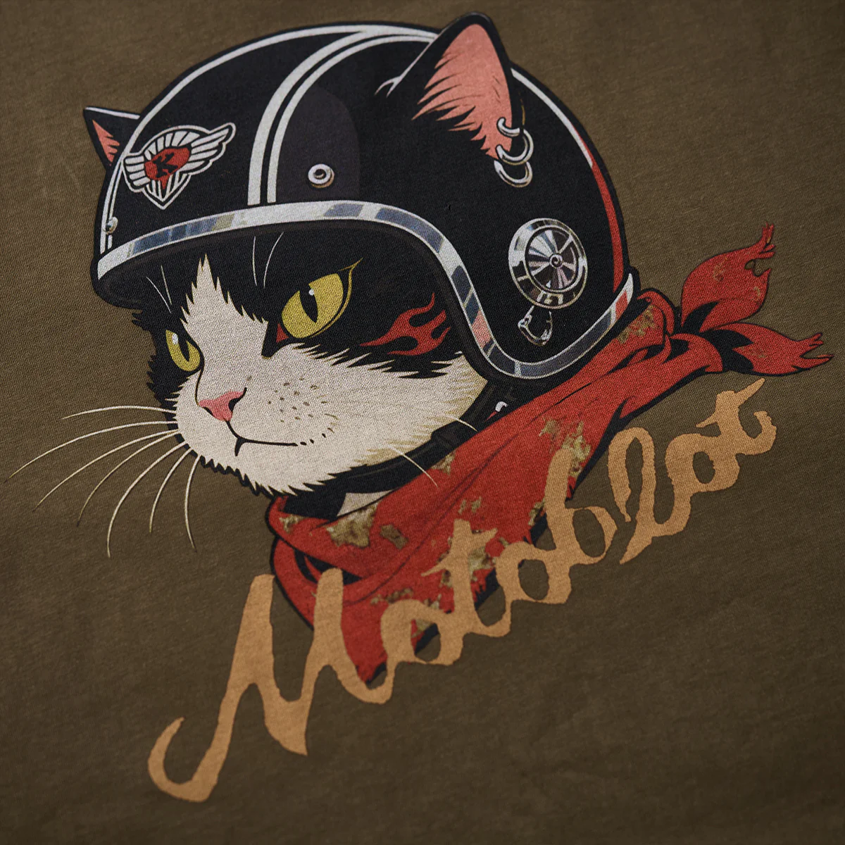 「ヘルメットを被った猫」プリント&KaraKuロゴ刺繡コットンTee 新色追加! - Image 13