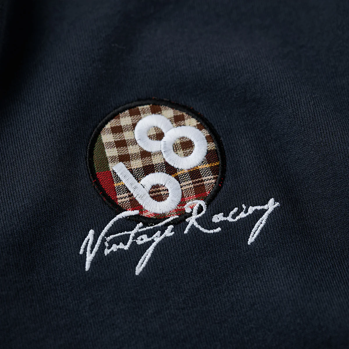 「68 Vintage Racing」刺繍＆肘チェックパッチ ネイビースウェット - Image 14