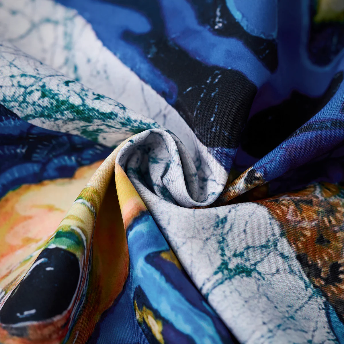 KARAKU×彩蘭弥「アデャッコ-The blueface angelfish」アロハシャツ - Image 9