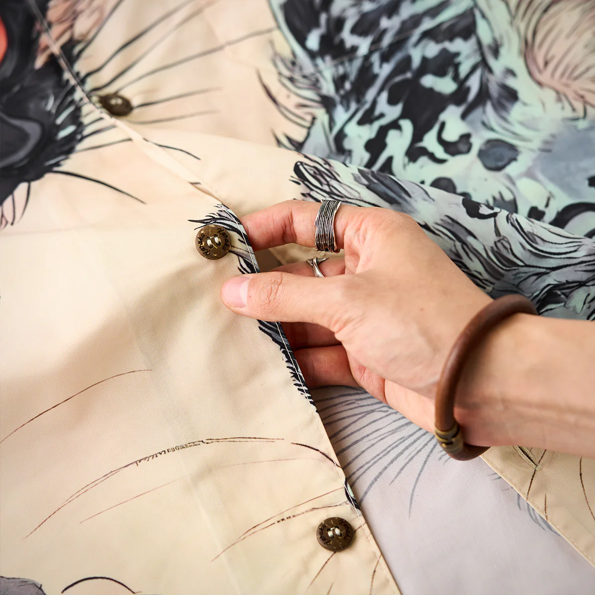 「怪談・化け猫騒動」前後アシンメトリー浮世絵開襟シャツ - Image 16