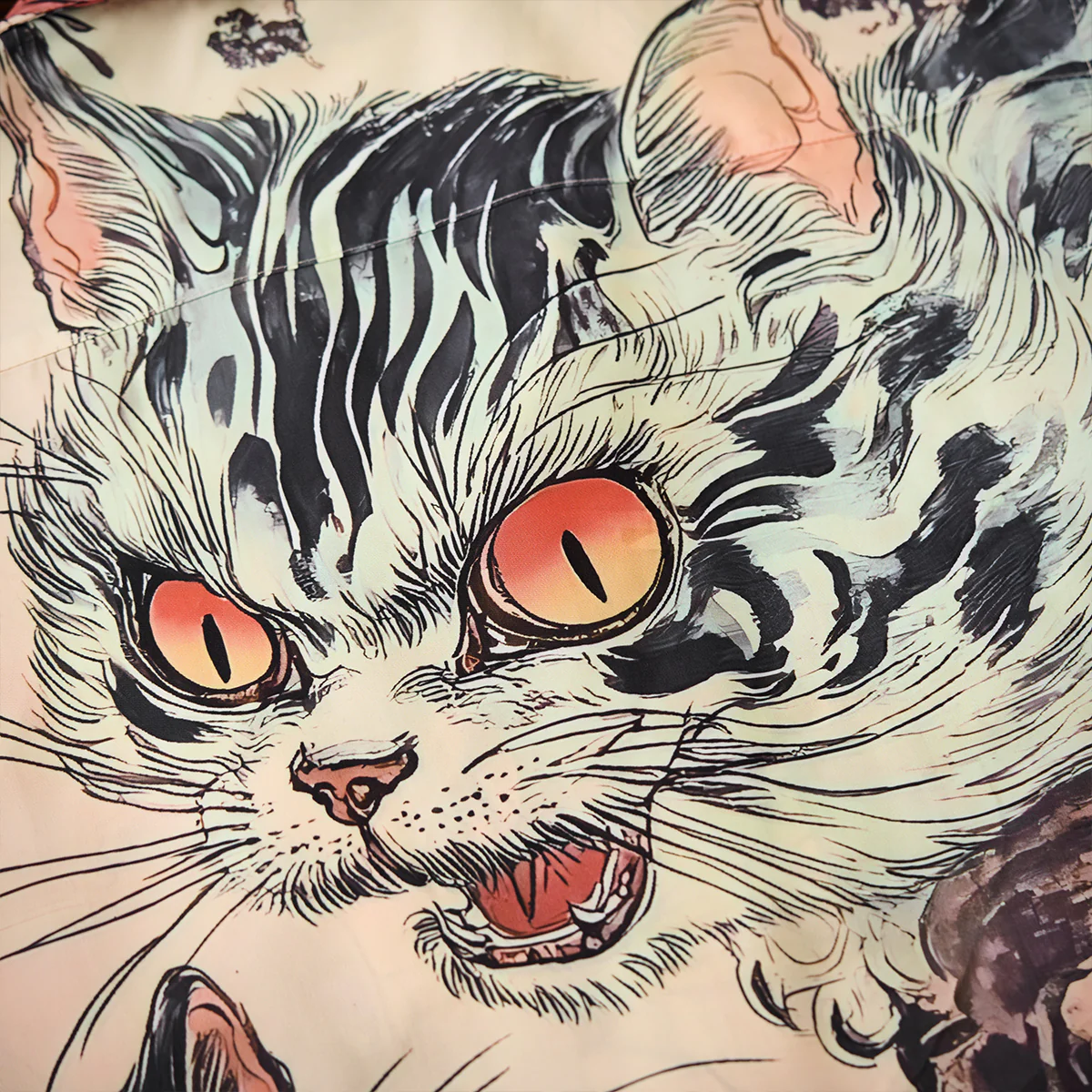 「怪談・化け猫騒動」前後アシンメトリー浮世絵開襟シャツ - Image 22