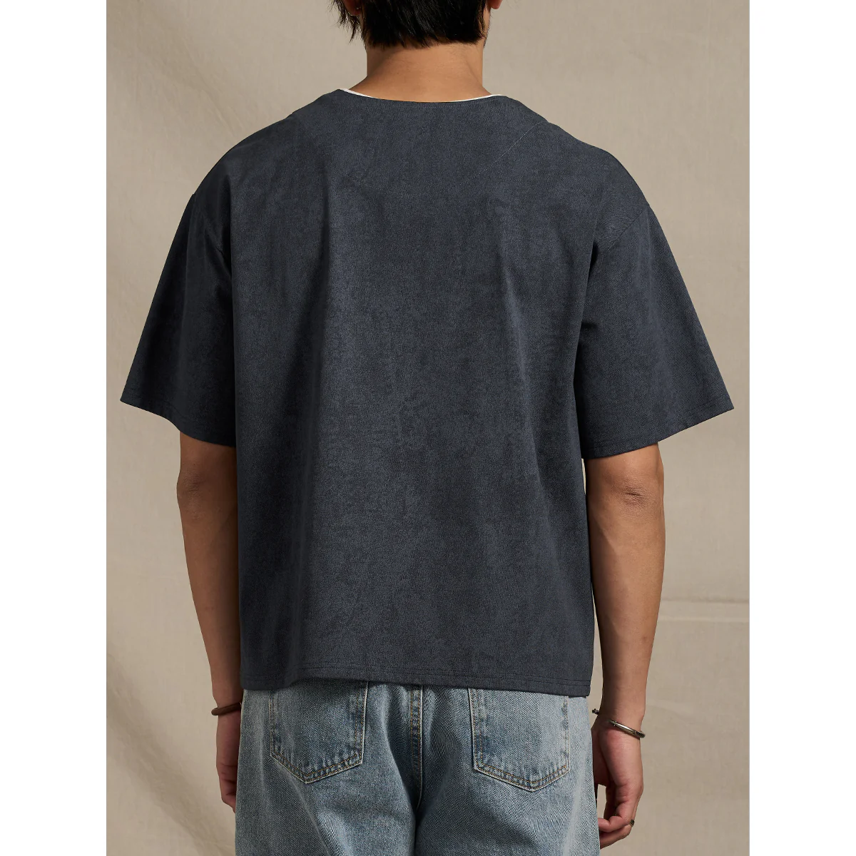 SORONA®涼感機能 刺繡入りハーフジップフェイクレイヤードTee - Image 9