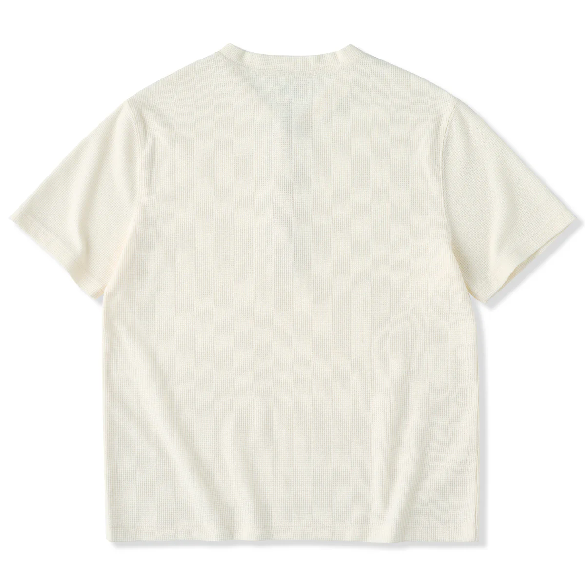 ターコイズ風ボタン付き ワッフルヘンリーTシャツ - Image 3