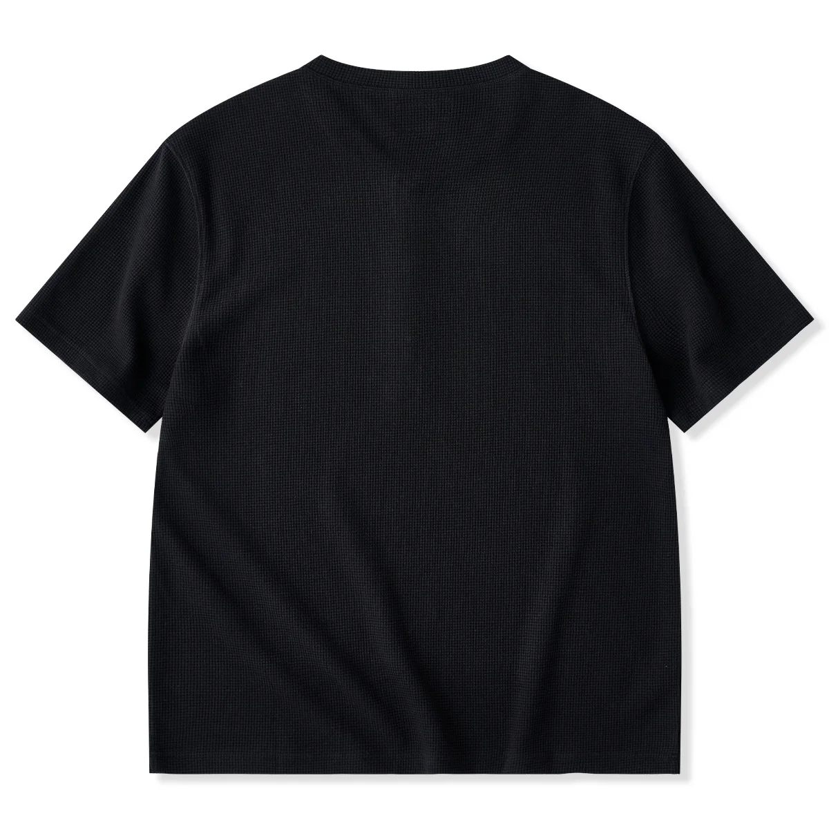 ターコイズ風ボタン付き ワッフルヘンリーTシャツ - Image 4