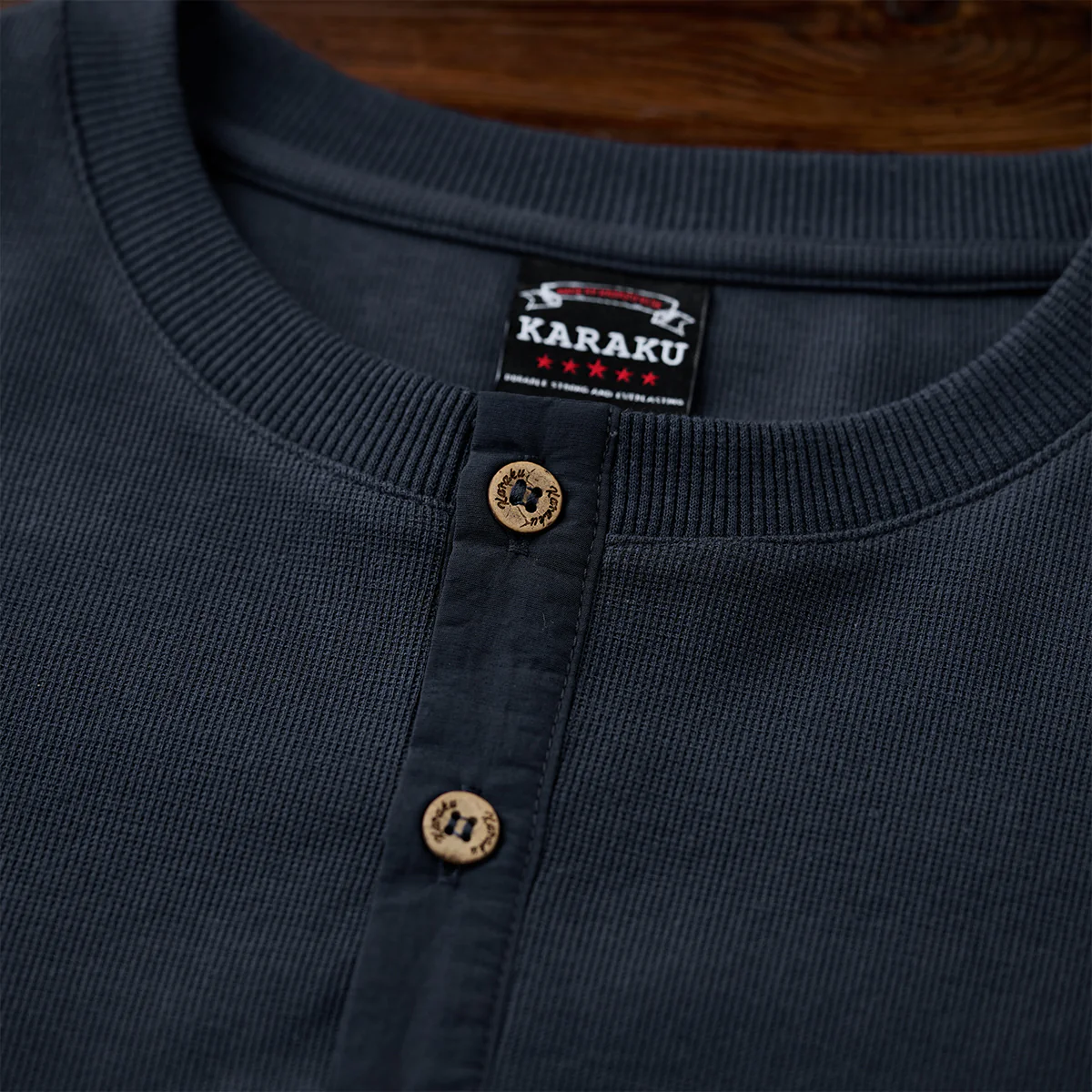 「STAY TRUE」刺繍ワッペン 裾ドローコードワッフルロンT - Image 14