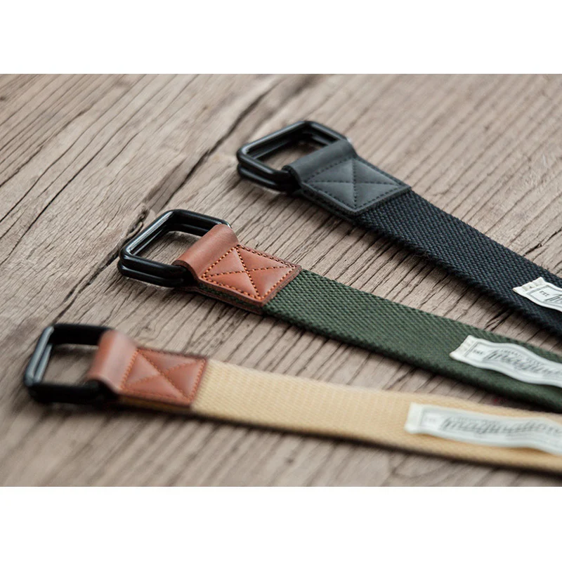 レザーコンビ　カラビナ付きダブルリングベルト - Image 9