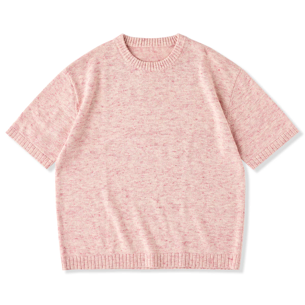 MACHO PINK　メランジニットクルーネックTシャツ