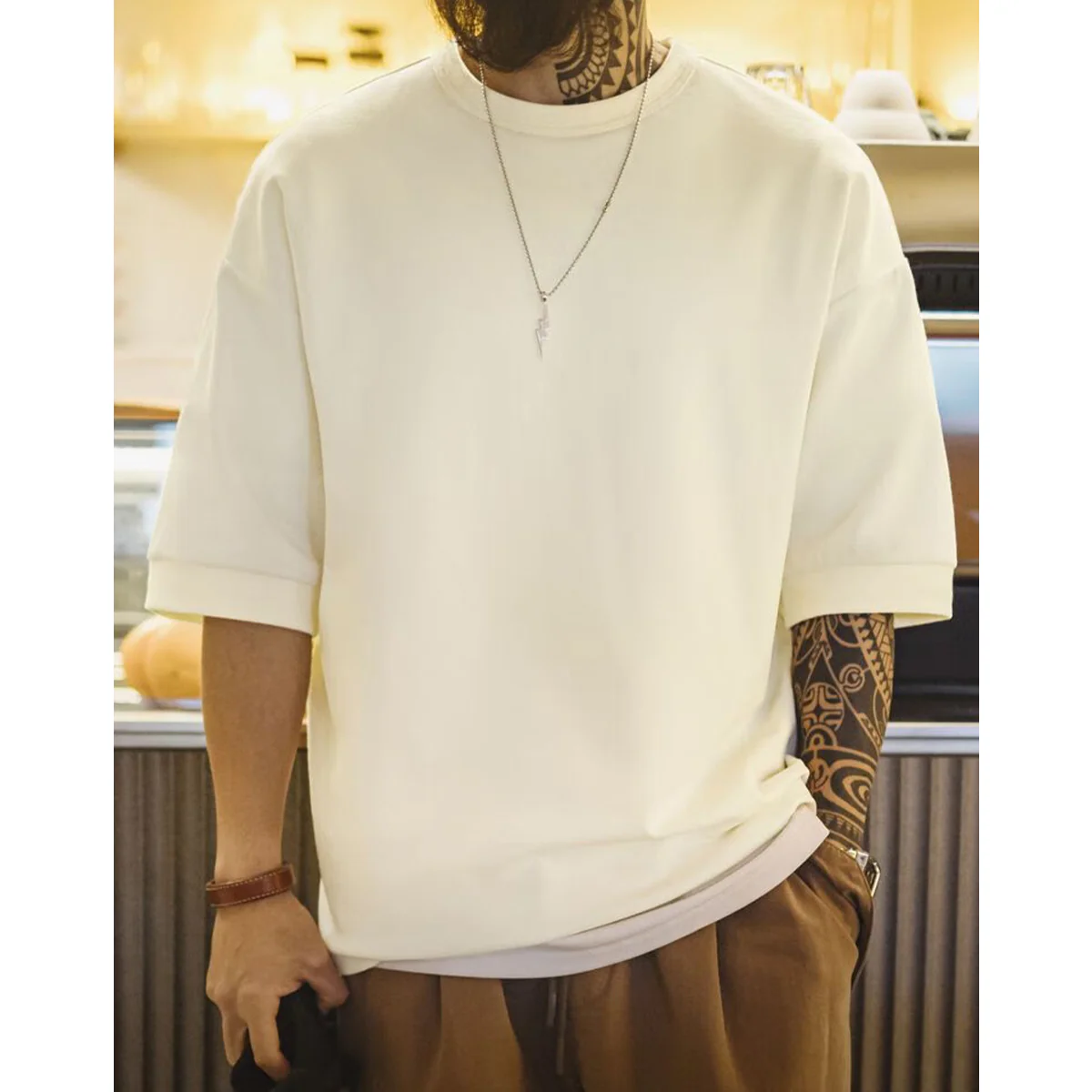 CITYBOY バック刺繍入りドロップショルダーTee - Image 6