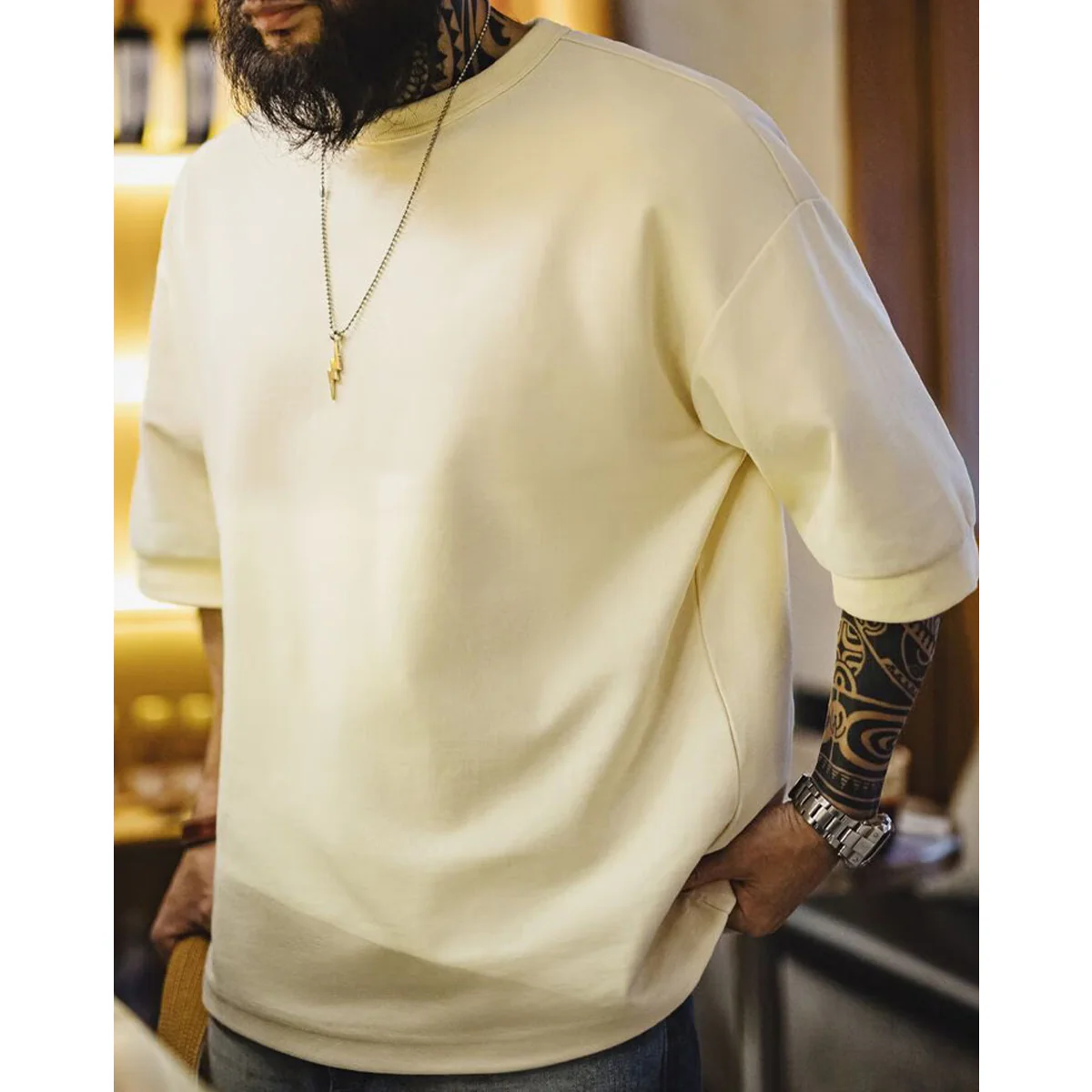 CITYBOY バック刺繍入りドロップショルダーTee - Image 7