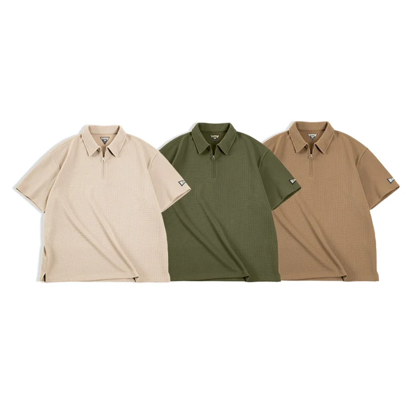 ポロカラーワッフル半袖シャツ　全3色 - Image 4