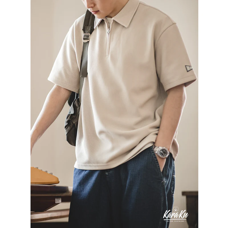 ポロカラーワッフル半袖シャツ　全3色 - Image 7