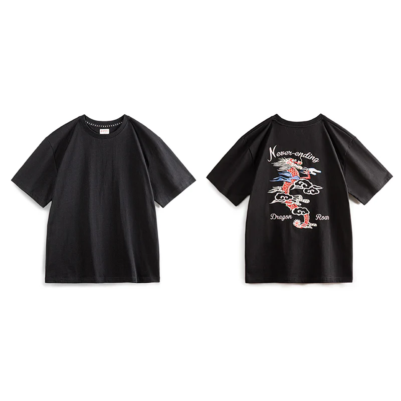 横須賀「龍」タタミ刺繍 270gヘビーウェイトコットンTee - Image 2
