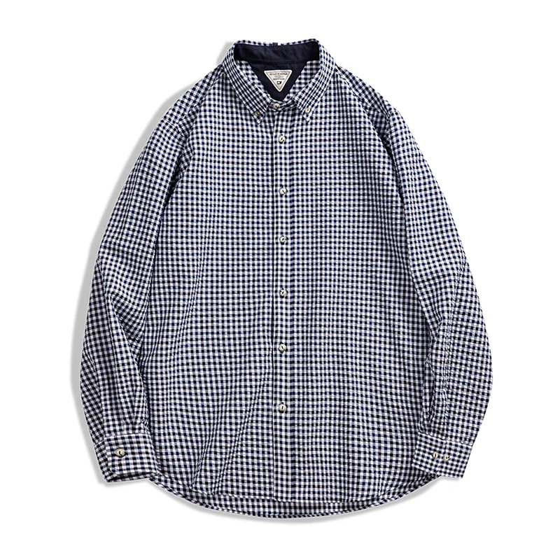 IVY RETRO ギンガムチェック柄シアサッカーボタンダウンシャツ