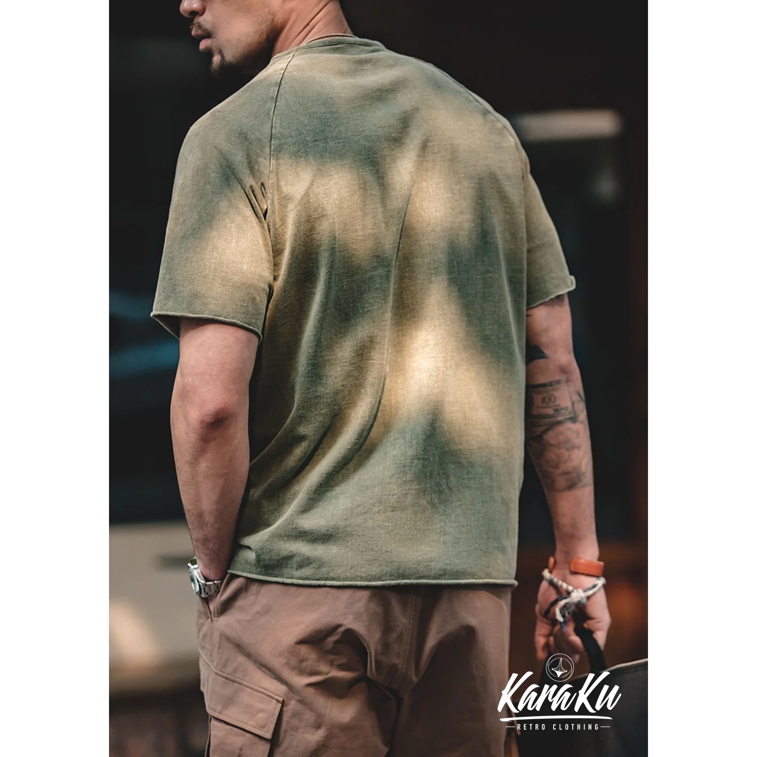 ウォッシュ加工 ヘンリーネックTシャツ - Image 6