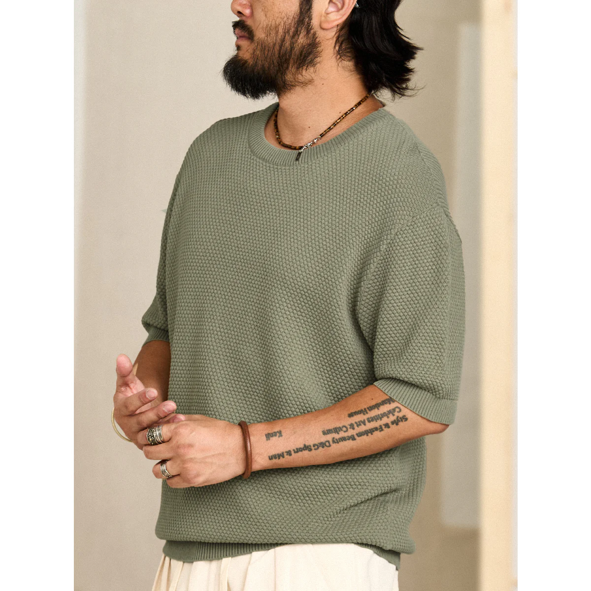 ヘビーウェイト　パイナップルパイルニットTee - Image 7