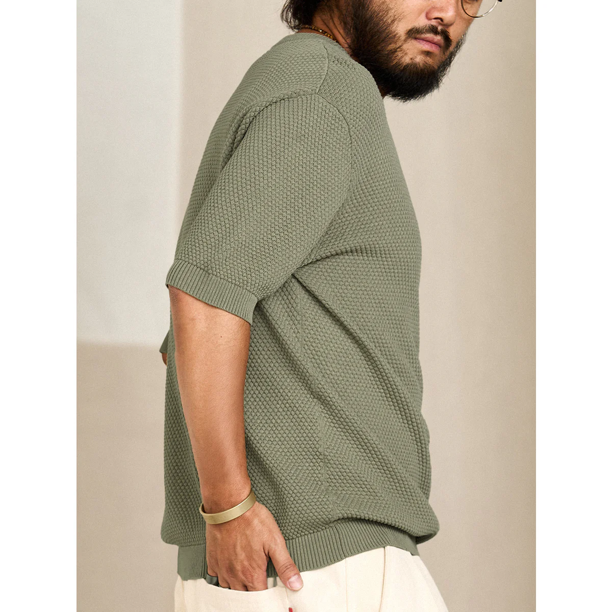 ヘビーウェイト　パイナップルパイルニットTee - Image 9
