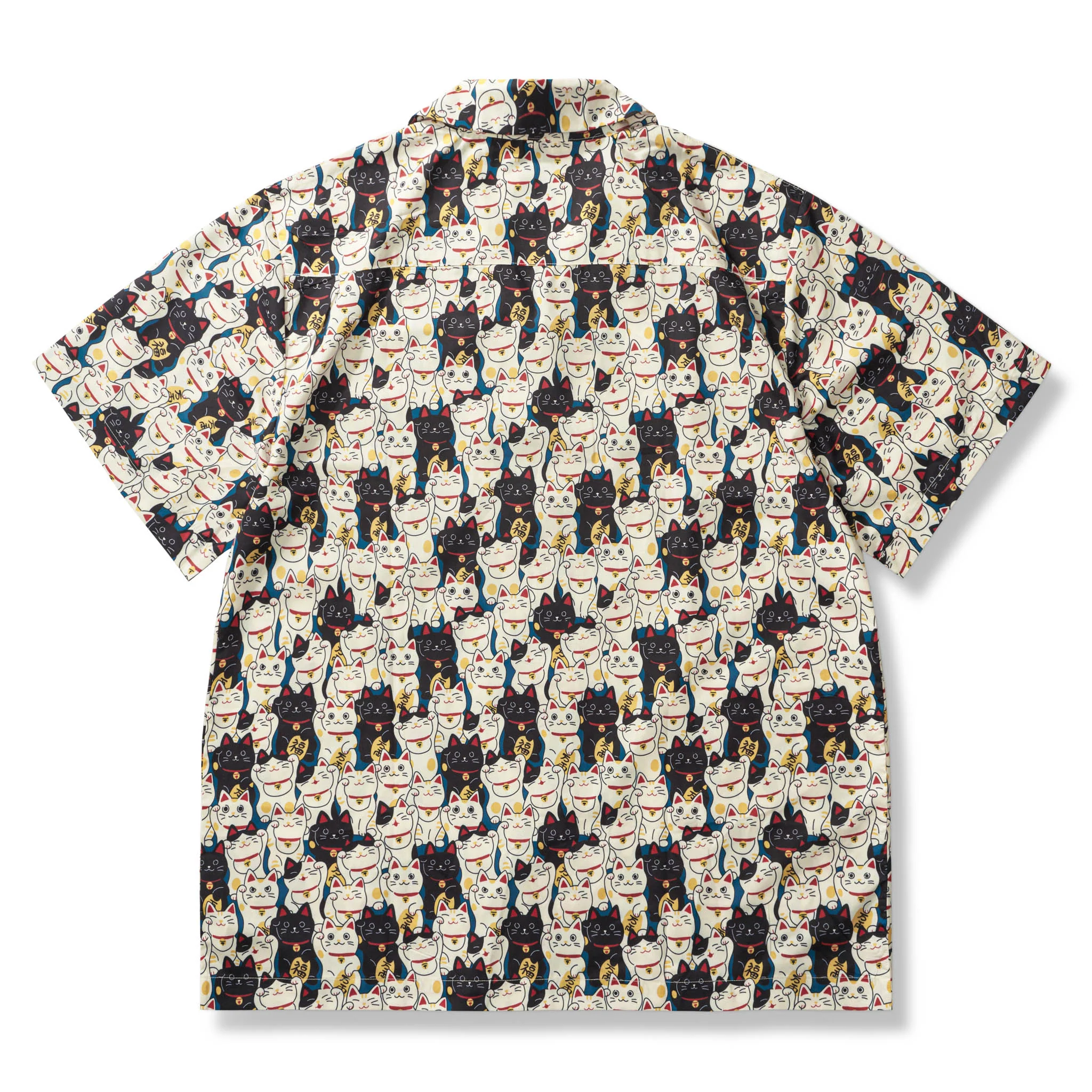 江戸時代「招き猫」総柄アロハシャツ - Image 2