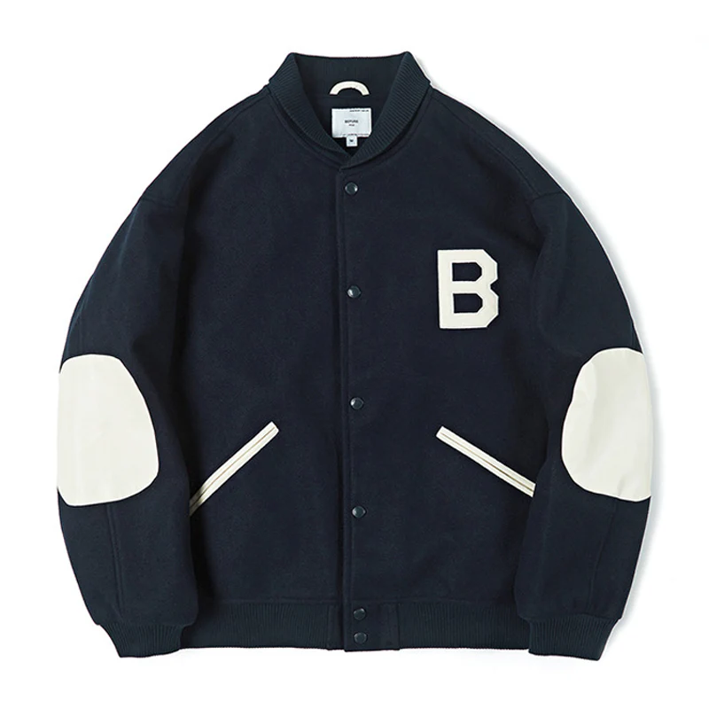 エルボーパッチ　「B」刺繡入りスタジャン　 - Image 2