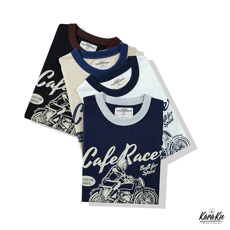 バイクプリントコットンリンガーTee 全4色 - Image 9