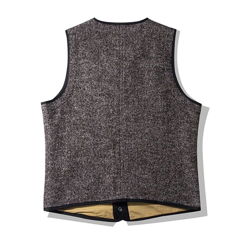 BROWN'S BEACHノーカラーツイードベスト - Image 3