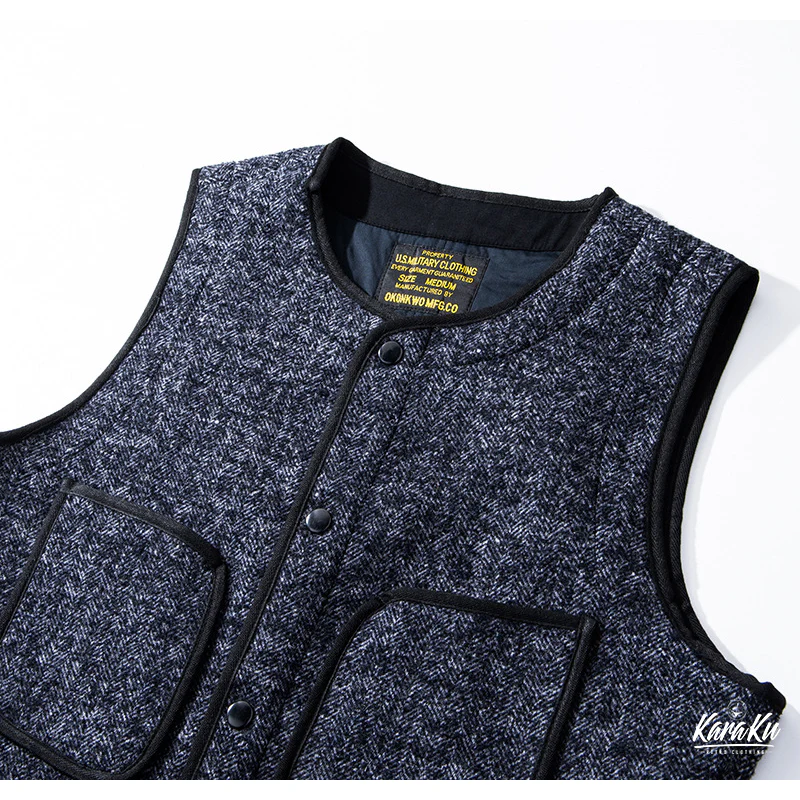 BROWN'S BEACHノーカラーツイードベスト - Image 7