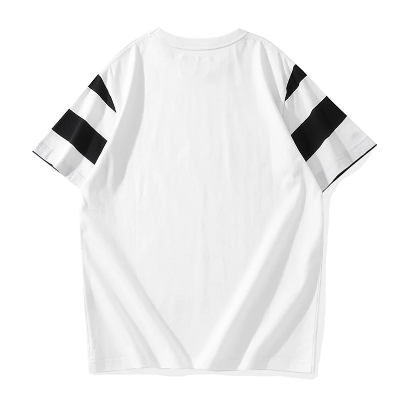240gヘビーウエイト　袖ボーダー切替バイカーコットンtee - Image 3