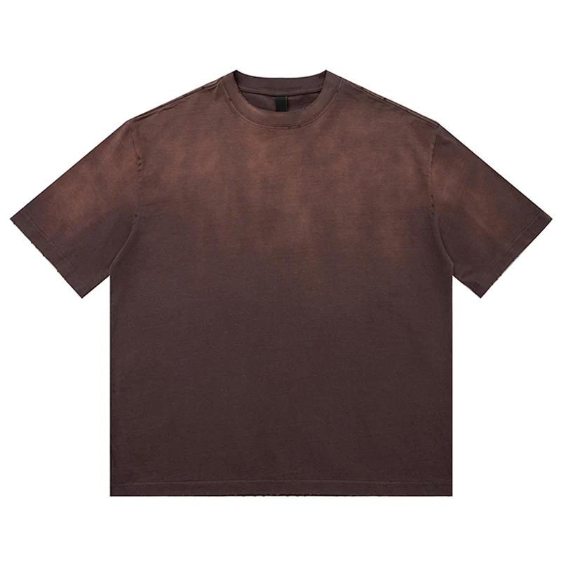 320g ダメージ&グラデーションウォッシュド加工ヘビーウェイトコットンTシャツ - Image 2