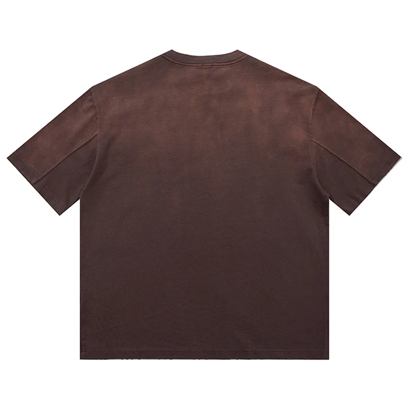 320g ダメージ&グラデーションウォッシュド加工ヘビーウェイトコットンTシャツ - Image 4