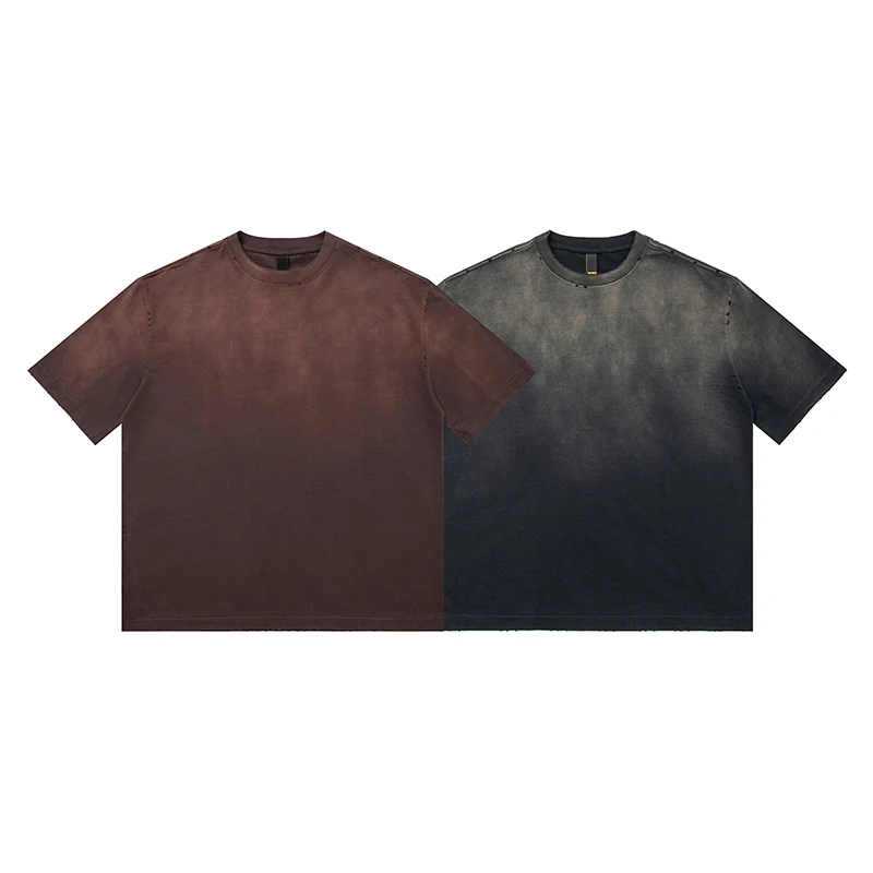 320g ダメージ&グラデーションウォッシュド加工ヘビーウェイトコットンTシャツ - Image 5