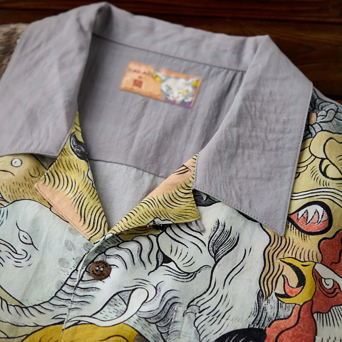 KARAKU×石黒亜矢子「百頭魚」浮世絵風テンセルアロハシャツ - Image 11