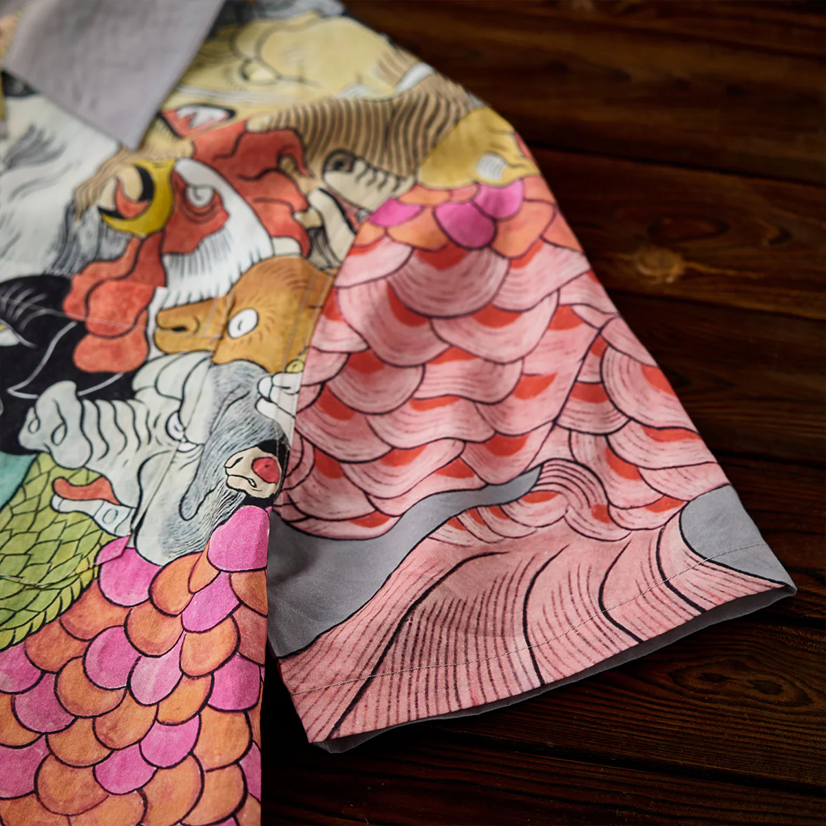 KARAKU×石黒亜矢子「百頭魚」浮世絵風テンセルアロハシャツ - Image 16