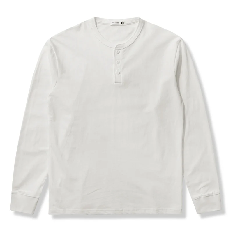 五色展開 ロングスリーブコットンヘンリーTシャツ - Image 3