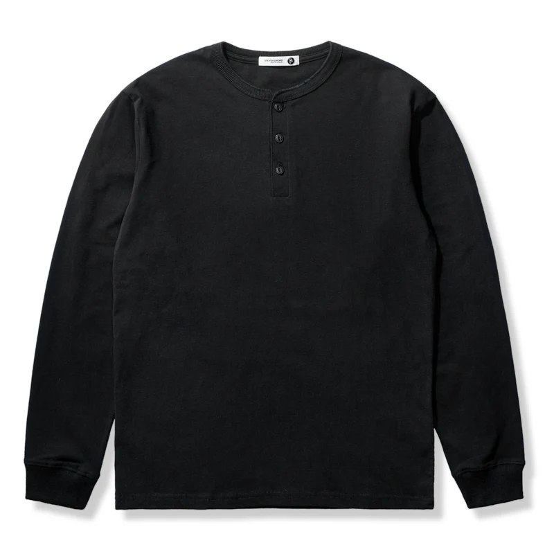 五色展開 ロングスリーブコットンヘンリーTシャツ - Image 5