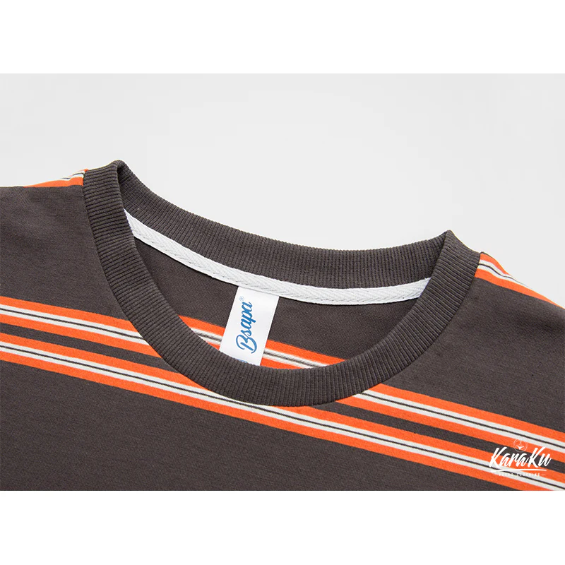 2色展開 細ボーダー柄コットン半袖Tシャツ - Image 7