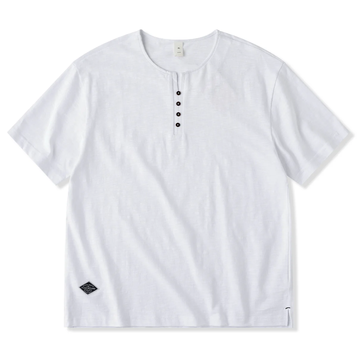4ボタンヘンリーネックスラブコットンTee 4色展開 - Image 3