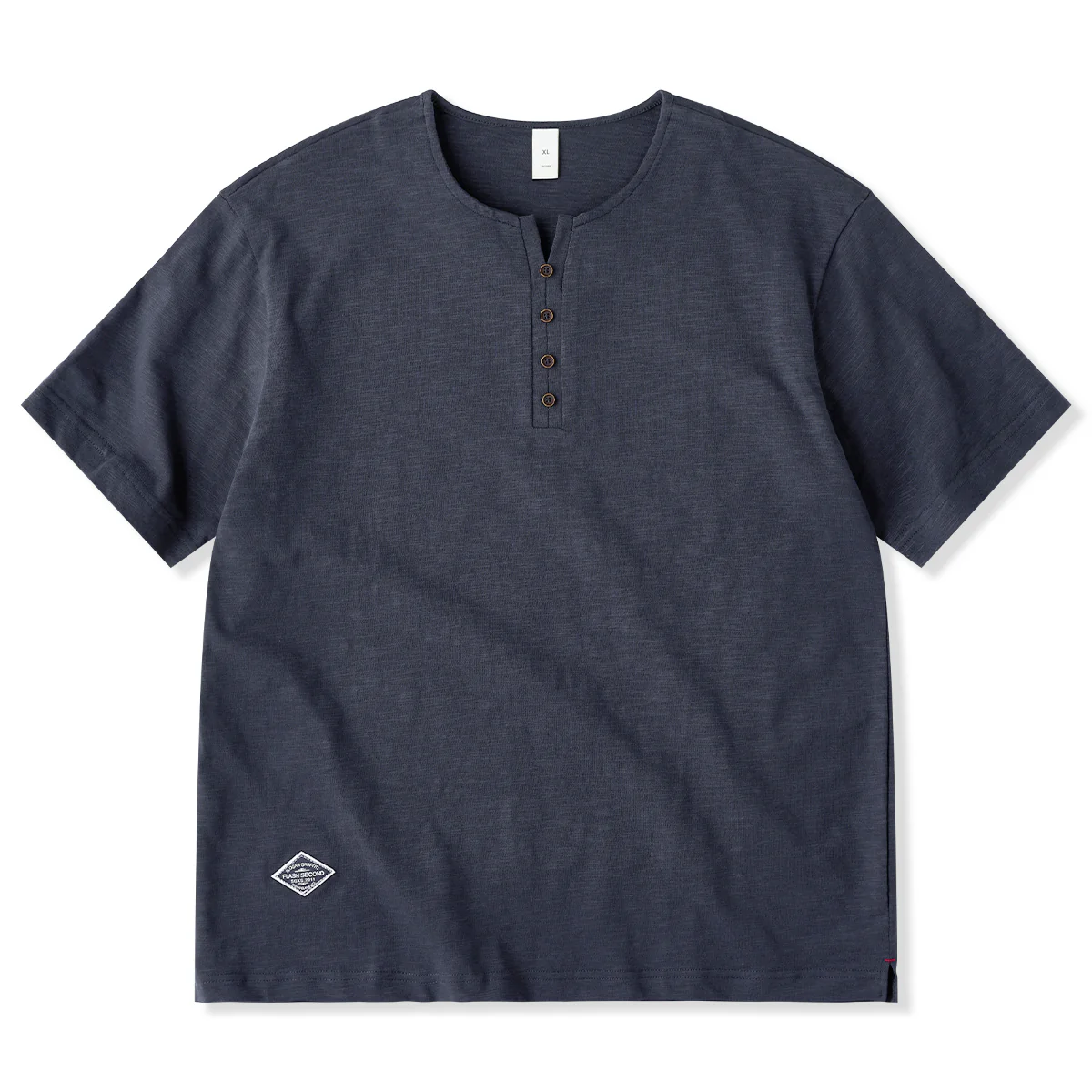 4ボタンヘンリーネックスラブコットンTee 4色展開 - Image 4