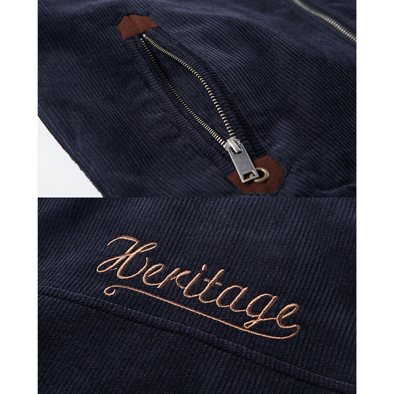 ベルクロ式パッチ付き レター刺繍入りコーデュロイジャケット - Image 12