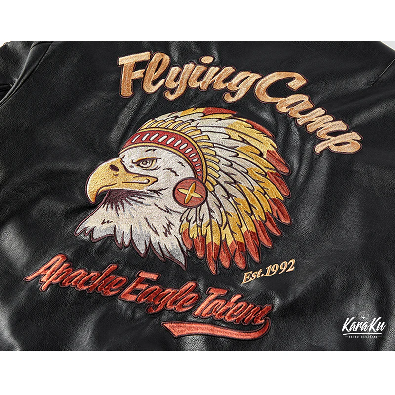 「Indian Apache Eagle・Warrior」MA-1レザーフライトジャケット - Image 7