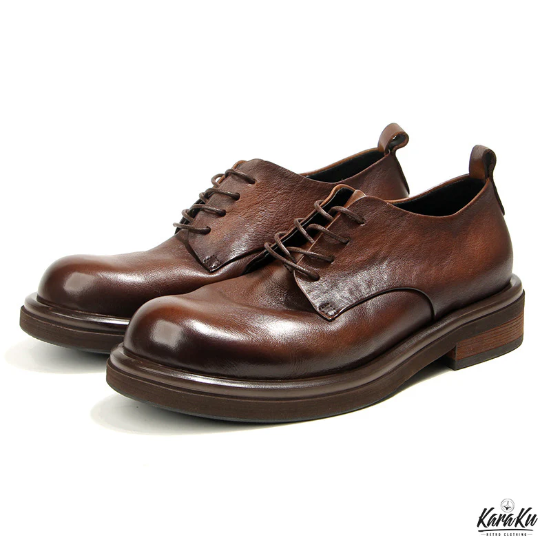 Business&Casual　カラーラビング加工本革ダービーシューズ - Image 4