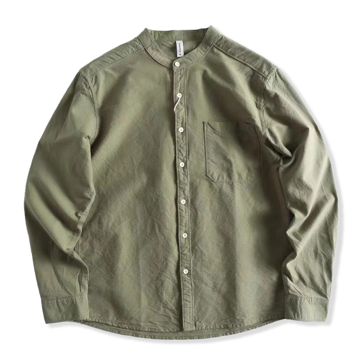 【大人気】Cleanfit 三色展開コットンバンドカラーシャツ