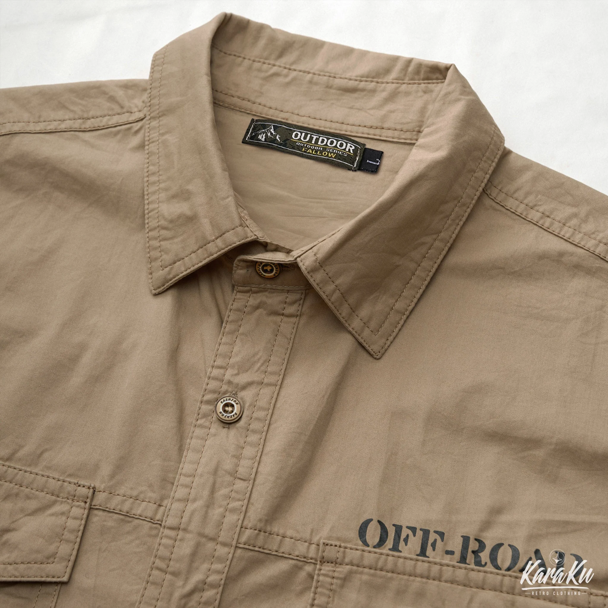 OFF-ROAD ミリタリー風コットン半袖シャツ - Image 8