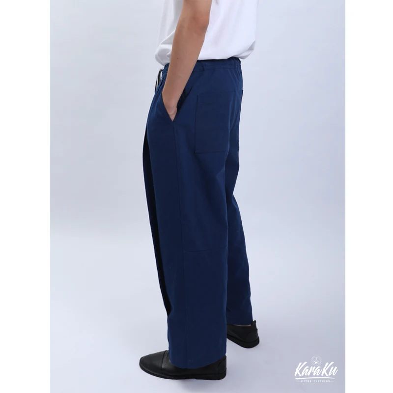 職人藍染 立体的タックワイドパンツ - Image 3