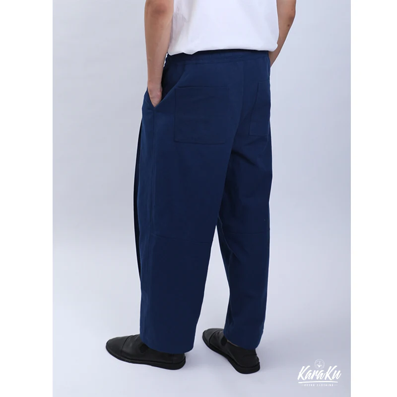 職人藍染 立体的タックワイドパンツ - Image 4
