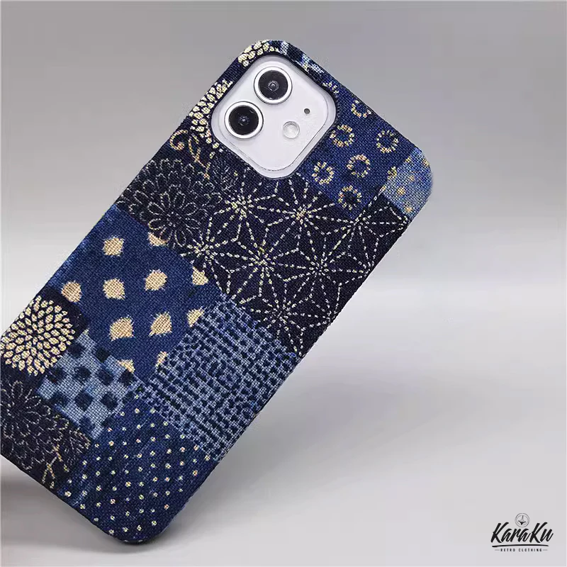 「職人手作り」藍染古布スマホケース - Image 2