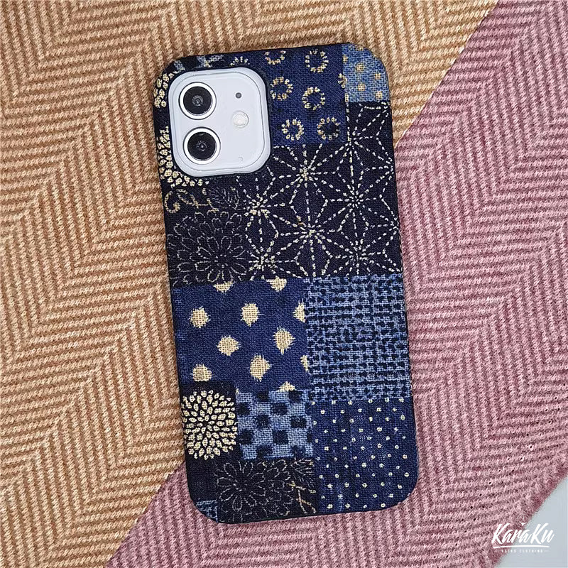 「職人手作り」藍染古布スマホケース - Image 4