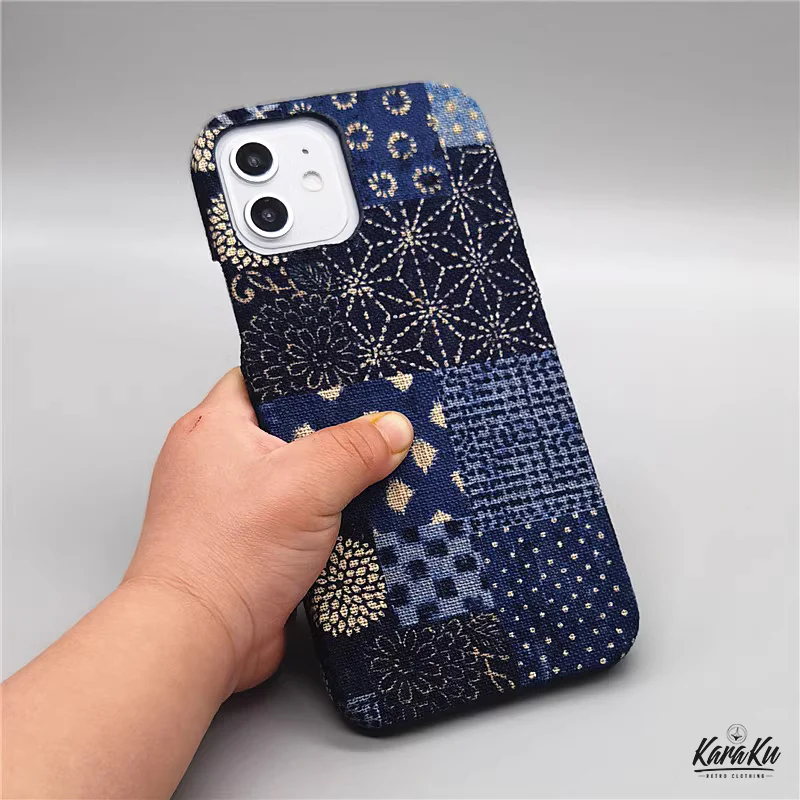 「職人手作り」藍染古布スマホケース - Image 7