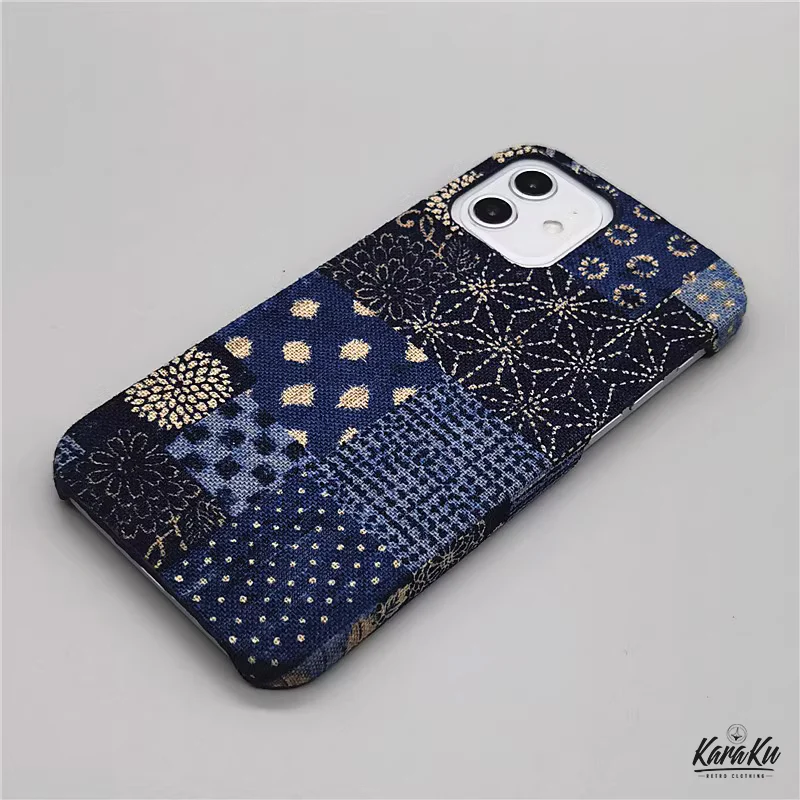 「職人手作り」藍染古布スマホケース - Image 9