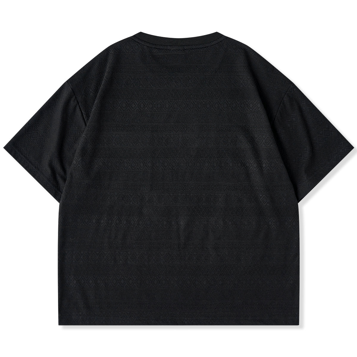 「STAY TRUE」刺繍ワッペン　エスニック調幾何学柄ジャカード織りポケットTee - Image 2